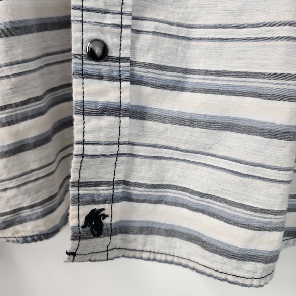 MOONSHINE SPIRIT Striped Western Pearl Snap Shirt Blue White Men’s Large - Picture 7 of 8